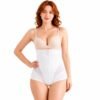 Woman wearing high waist postpartum tummy control panties with abdominal compression, waist shaping support, and seamless recovery design